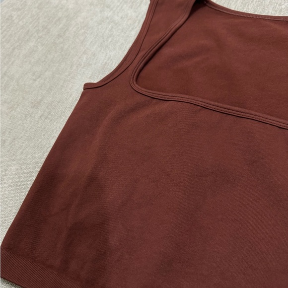 NEW Brown Square Neck Cropped Tank - Picture 5 of 6